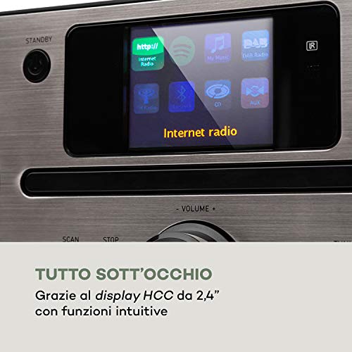 auna Harvard IR compact systeem - internet/DAB + en FM-radio, cd-speler, Spotify Connect, Bluetooth, 2,4"HCC-display, UNDOK-app, USB-poort, wit - Image 6