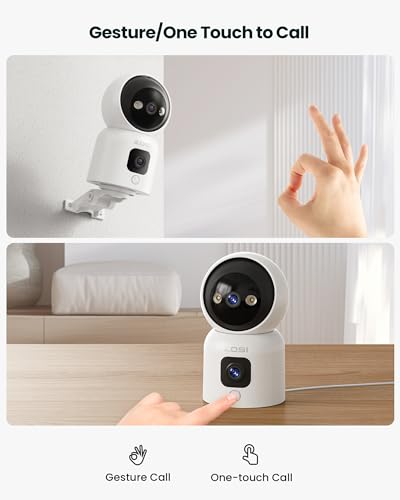 ZOSI 2-in-1 2K Indoor WiFi Camera, 360° Dual-Lens Dual Views Home Security Baby/Elder/Pet Monitor with APP, 2.4G/5G Dual-Band Wi-Fi CCTV Camera, Click/Gesture Calling, Person Motion Detection, C528 - Image 4