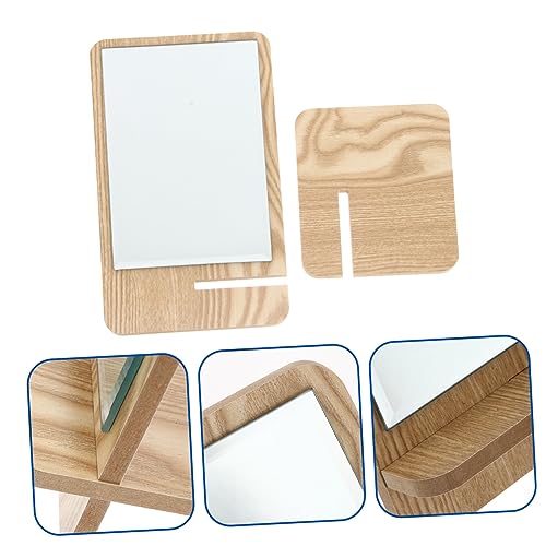 Ipetboom espejo de maquillaje de madera de mesa miniatura 4