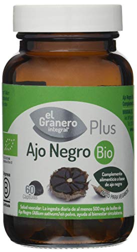 El Granero Integral - Ajo Negro Bio - 60 Cápsulas - Elaborado A Base De Extracto Estandarizado De Ajo Fermentado - Ayuda A La Correcta Circulación De La Sangre - Efecto Antioxidante
