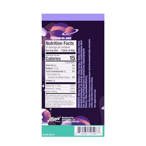 Image of Alani Nu COSMIC STARDUST, Energy Sticks Drink Powder, 200mg Caffeine, Pre Workout Performance with Antioxidants, On-The-Go Drink Mix, Biotin, B Vitamins, Zero Sugar, 5 Calories, 10 Pack