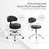 Height Adjustable Rolling Shop Stool with Back Support - Kitchen Stool with Wheels Heavy Duty for Salon, Spa, Massage, Tattoo, Esthetician - Extra Thick for Extreme Comfort