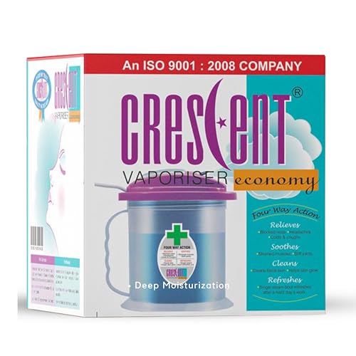 Crescent Facial and Nose Steamer Vaporiser, Facial Steamer, Steam Inhaler, Blue