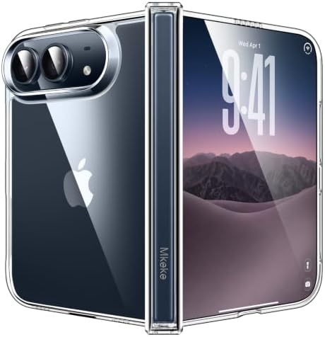 Mkeke for iPhone Duo Case Clear with Full Hinge Protection