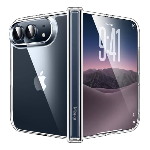 Mkeke for iPhone Duo Case Clear with Full Hinge Protection | [Not Yellowing] [Military-Grade Drop Protection] Shockproof Protective Phone Bumper 2026