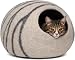 MEOWFIA Premium Felt Cat Cave Bed (Large) - Eco Friendly 100% Merino Wool Bed for Large Cats and Kittens(Light Grey)