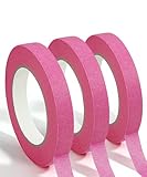 Mr. Pen- Pink Masking Tape, 0.6 Inch Wide, 3 Rolls, 50 Meters/Roll, Pink Painters Tape