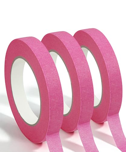 Mr. Pen- Pink Masking Tape 0.6 Inch Wide 3 Rolls 3 x 55 Yards Pink