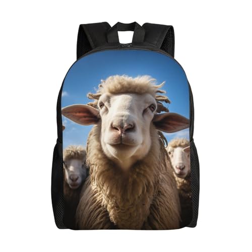 FDSTRGGHR Travel Backpack Sheep Looking Down Lightweight Daypack 15 inch Laptop Bag Casual Work Bag for Business Hiking