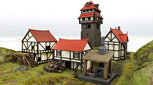 Amazon War World Gaming 中世の町 ペイント 未塗装 マーケットスクエアセット 28mm スケール ファンタジーウォーゲーム モデル 風景 鉄道模型 通販