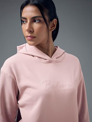 Image of TECHNOSPORT Women's Regular Fit Graphic Print Hooded Neck Full Sleeve Technowarm+ Sweatshirt for Casual & Regular Use