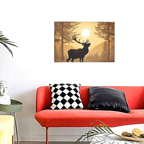 Peinture murale d'élan 30x45 cm pour salon et chambre moderne
