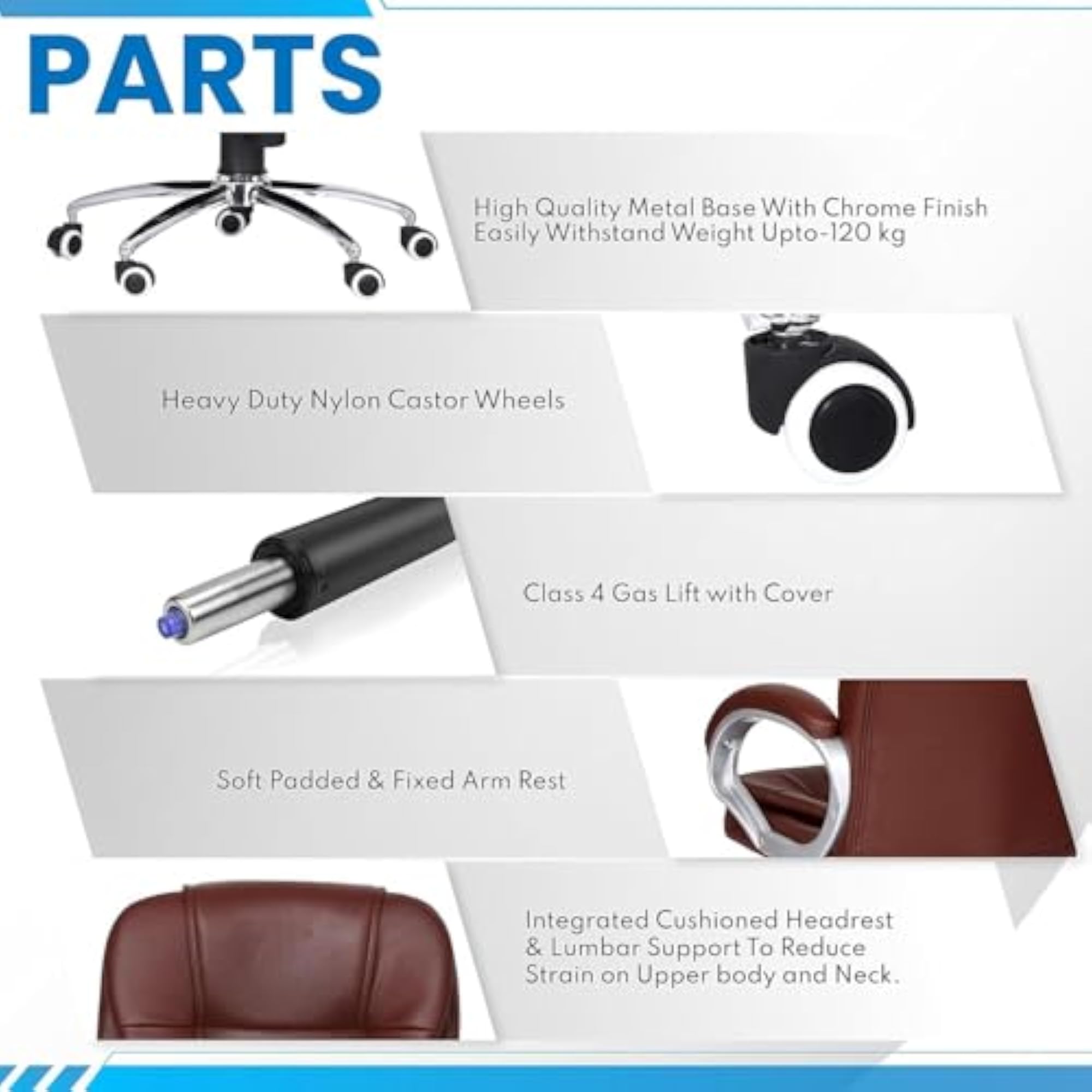 Leatherette Office Chair with Extra Cushion Support