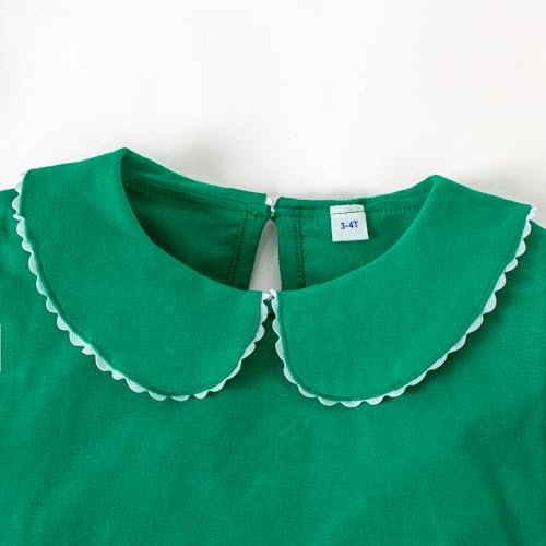 Image of LYSMuch Toddler Girl Long Sleeve Peter Pan Collar Top | button down collar, is machine washable and wrinkle resistant, perfect for photo shoots and back to school season.