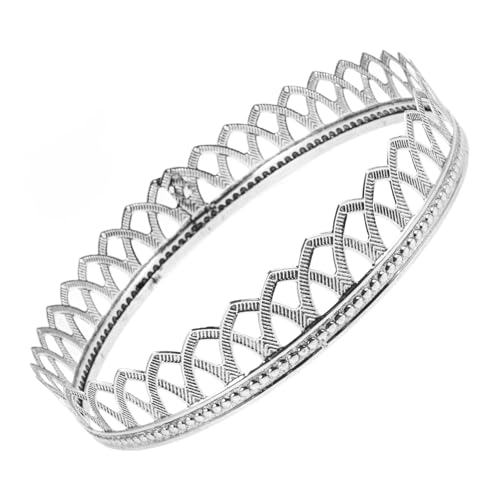 BELLIFFY Corona Vintage para Hombre Accesorio Rey Elegante Tocado Retro para Disfraces Fiesta y Cosplay Corona de Príncipe Plateada