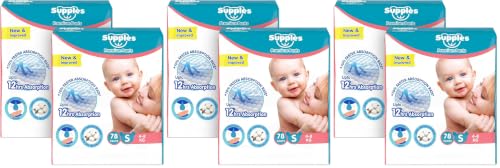Image of Amazon Brand - Supples Premium Baby Diaper Pants | 156 Baby Diapers | Small | 4-8 Kg | 78 x 6 Packs | 12 Hrs Absorption | Cushiony Cotton Soft Fabric | Phthalates-Free | Triple Leak Guard