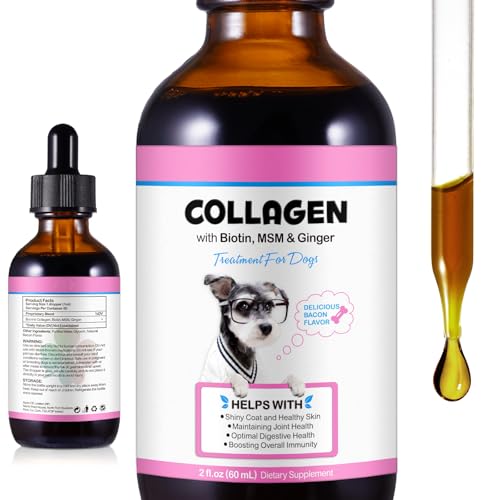 Tooffi Liquid Collagen for Dogs Daily Skin Coat & Joint Support Collagen + | Promotes Mobility Elasticity & Everyday Vitality | 60 ml Dog Supplement