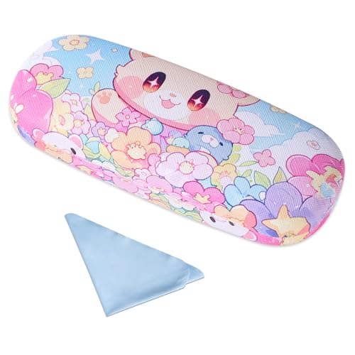 Image of PERFECTSIGHT Hard Shell Eyeglasses Case, PU Leather Protective Glasses Case, Cute Eyeglass Case for Women Men Girls