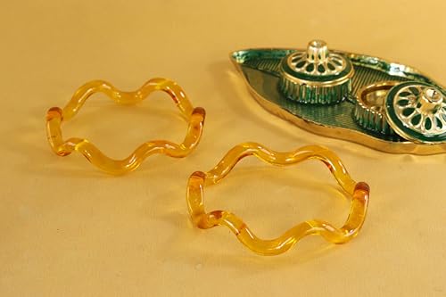 Image of NMII Stylish Glass Kada Set With Simple Cutting Pattern Glossy Finished For Women & Girls | Kada For Gift, Wedding & Everyone