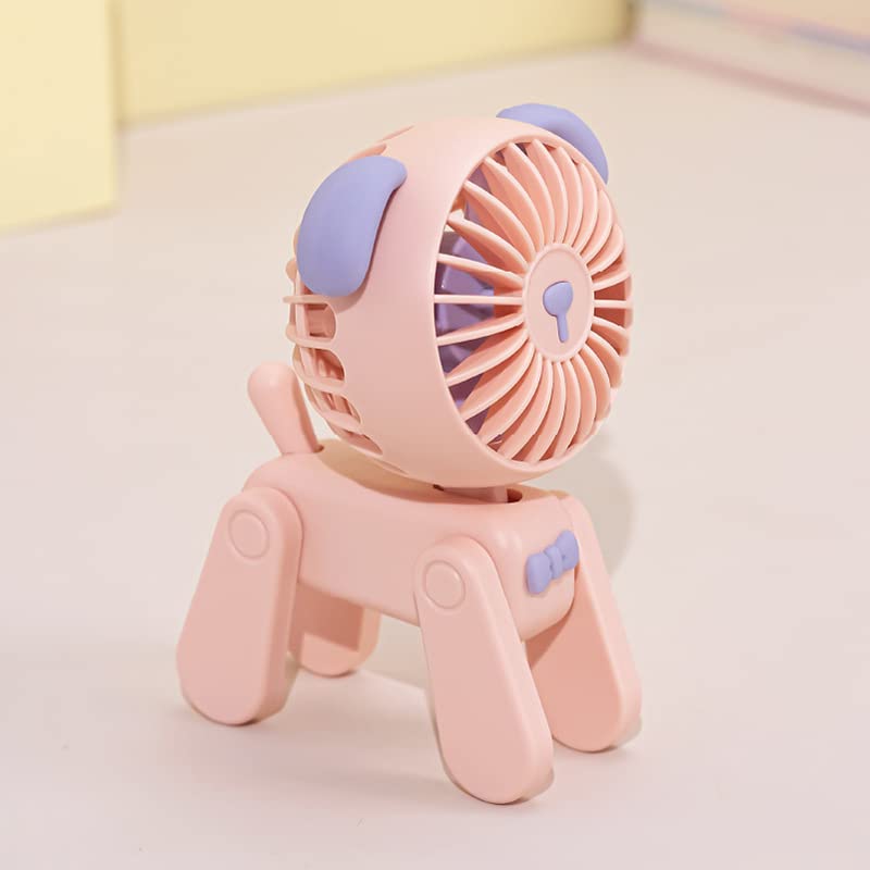 ANIROY Creative Desk Puppy/Deer Decorative Silent Electric Fan, USB Rechargeable Personal Fan
