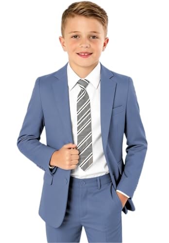 Image of Kids Suits for Boys Summer Dress Clothes Toddler Boy Tuxedo Wedding Outfit | beach wedding guest ring bearer outfit, boys formal dress clothes, teen back to school homecoming suit, slim fit 3 piece set