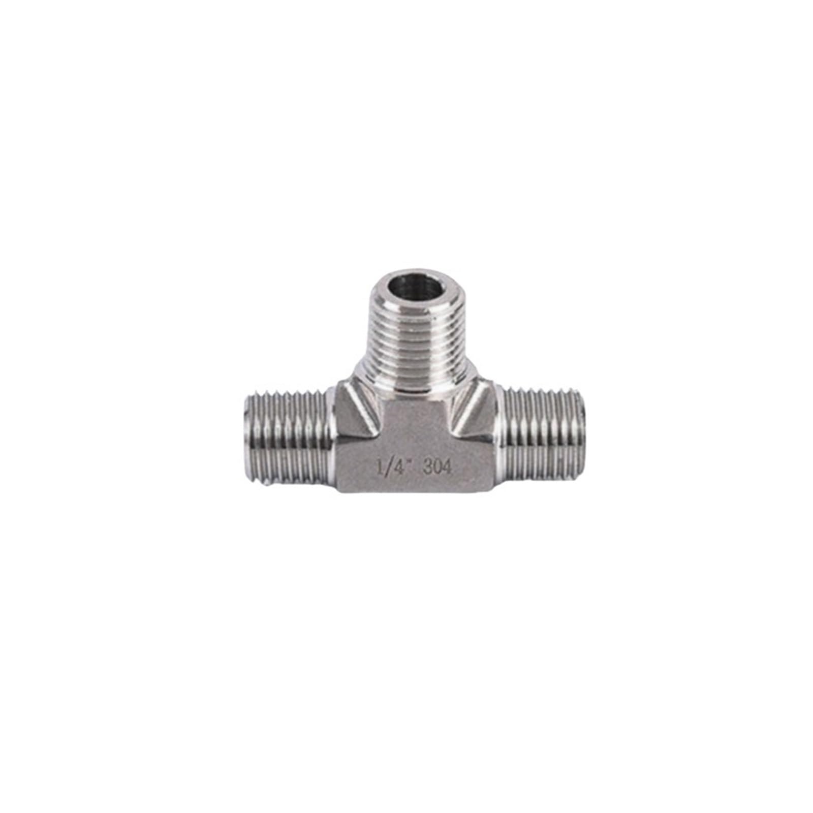BHBHCPZGR 304 Stainless Steel Pipe Fitting Connector 3/8" BSP Tee Male 3-Ways