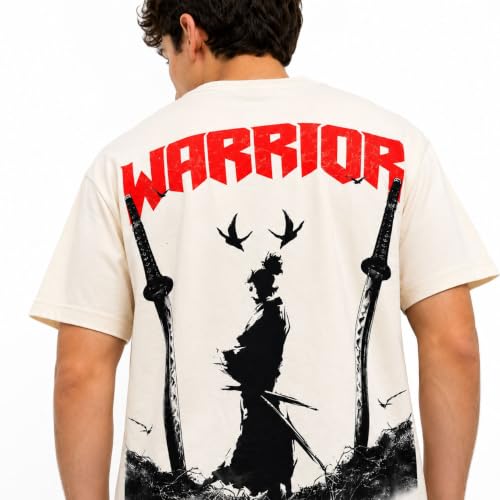 Image of Anime Printed Oversized Cotton Casual Round Neck T-Shirt for Men and Boys | Sharp, Eren yeagear & Mikasa akerman Japanese Streetwear Aesthetics