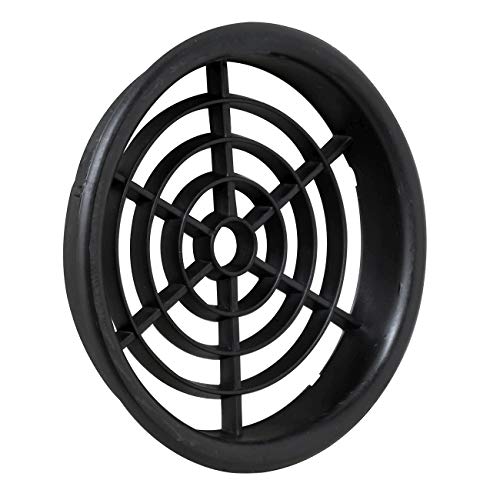 La Ventilazione T6N Grille de Ventilation Ronde en ABS Noir à encastrer. Diamètre 68 mm, ø Cover