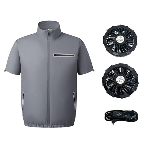 Camisa de refrigeración de doble ventilador para trabajar fresco bajo el sol del verano