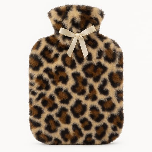 Bouillotte 1,7 l MIJOMA avec housse en peluche léopard douce
