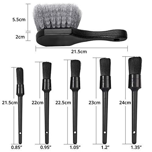 AUTOUTLET 11Pcs Wheel & Tire Brush,Car Detailing Kit 17inch Long Wheel Brush,5Pcs Detailing Brushes,3 Mini Wire Brushes,Short Tire Brush&Car Wash Mitt for Dirty Tire,Engine, Motorcycle (Blue&Black)
