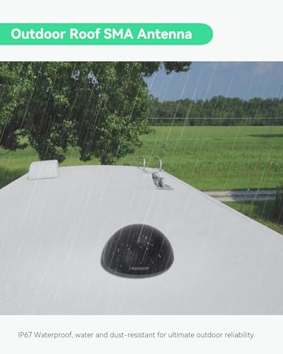 Image of LINOVISION 4G LTE MIMO Combo 5-in-1 Antenna, 2X 4G LTE, 1x GNSS, 2X Wi-Fi, Outdoor Roof SMA Antenna with 10ft Cable, Works with IOT-R32, Inhand IR302, Teltonika RUT241 /RUT240 /RUT360 /RUT956 (PR1KCO28)