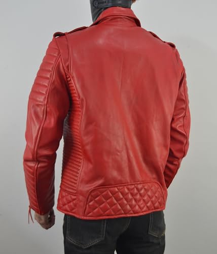 Mens Leather Jacket - Biker Leather Jacket For Men - Lightweight Slim Mens Leather Motorcycle Jackets Black Real Lambskin3