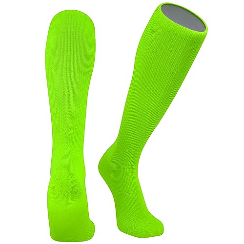 All Sport Knee High Long Baseball Football Tube Socks, Neon Green (XS)