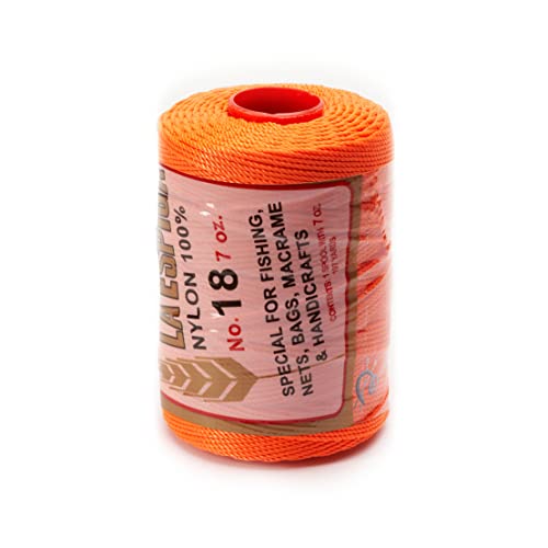 Image of Espiga No.18-100% Nylon Omega String Cord for Knitting and Crochet - 84 Neon Orange