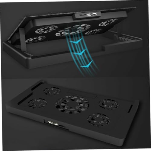 Base refrigerante para laptop con 5 ventiladores USB ajustable miniatura 7