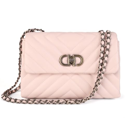 Image of Designer Quilted Purse, Convertible Crossbody Shoulder Bags Women | Vegan Leather, 2.5L Capacity, Fits iPad mini /Kindle /Long wallet, Versatile for Casual /Dressy Outfit /Office /Everyday Use