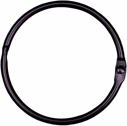 Black Shower Curtain Rings 2 Inch ( 20 Pack ) Metal Round Ring Rustproof for Bathroom Rod