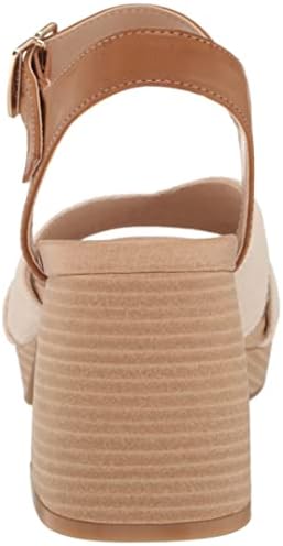 Dr. Scholl's Shoes Women's Mariah Block Heel Sandal Heeled, Light Brown Smooth/Fabric, 9 | Image 2
