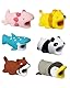 TPZORJX 6pcs Kabelschutz Tiere Beißen, Niedlich Ladekabel Schoner Tier Panda Pinguin Tiger Eidechse Ladekabelschutz Tier Set für die Meisten Mobiltelefone und iPad-Ladegeräte