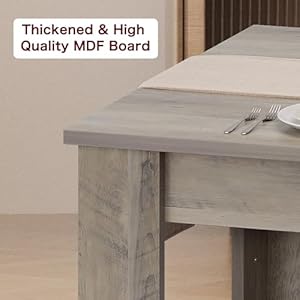 Dining Table for 4 6 63 Inch Dining Tables for 4 Farmhouse Large Kitchen Dining Table Rectangular Dining Room Table for Small Space Dinner Table for Kitchen Apartment Rustic Gray