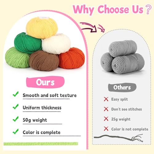 Image of Katech Cotton Yarn for Crocheting-55% Cotton 45% Acrylic-#3 DK (Light)-Super Soft Milk Cotton Yarn-Great Crochet and Knitting Starter Kit for Colorful Craft(White)