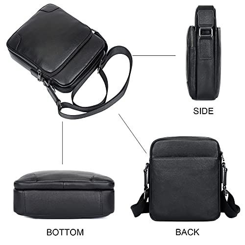 Image of Augus Leather Messenger Crossbody Bag for Men Fits Work Business Casual