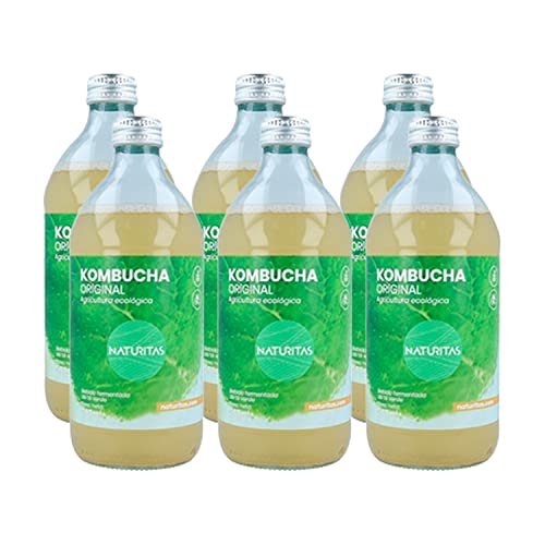 Pack 6x Kombucha Original 500 ml Naturitas Essentials | 2 unidades de 500 ml | A base de té verde | Probiótico | Baja en calorías y azúcar