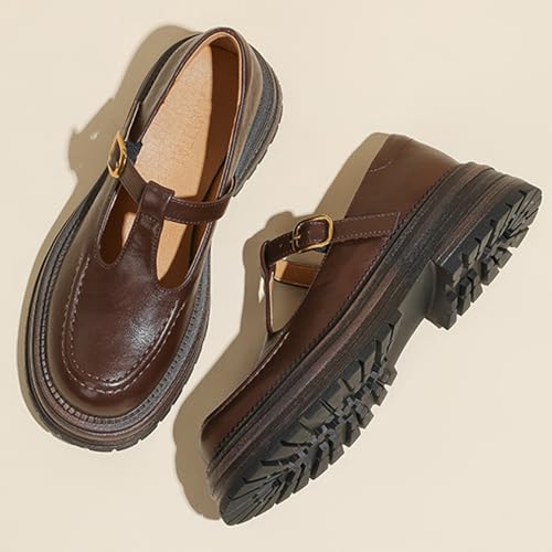 Women's Chunky Heel T-Strap Mary Jane Shoes Round Toe Platform Anti-Slip Lug Sole Adjustable Ankle Strap Dress Shoes for Work Weddings & Daily Wear4