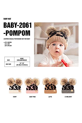 ScarvesMe Exclusive Leopard Double Pom Pom Baby Infant 0-12 Month Old Beanie Hat4