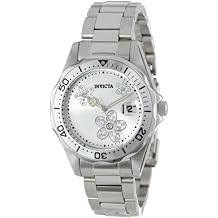 Invicta Womens 12506 Pro Diver Silver Dial Crystal Accented Stainless Steel Watch