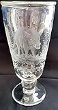  Pokal antiker Stil Jagd Pokal Wildschwein geschliffen Sammlerglas Vase mit Gravur großer Trinkbecher Höhe ca. 21 cm