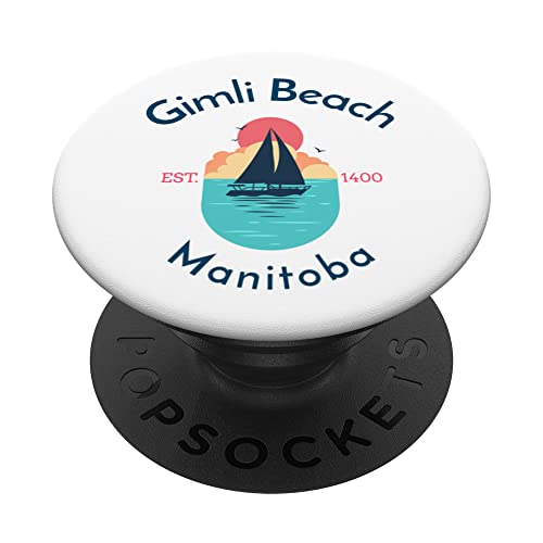 Gimli Beach Manitoba PopSockets Swappable PopGrip, Black