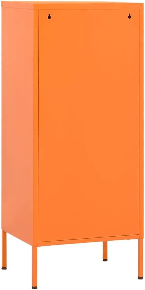 Orange Steel Storage Cabinet with 3 Drawers, Medium Levelers for Sturdy Steel Storage and Smooth Ball-Bearing Operation